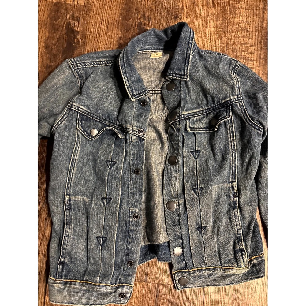 Volcom Union Jacket Womens 8 Blue Denim Stretch Snap Front Outdoor Classic - Picture 2 of 14